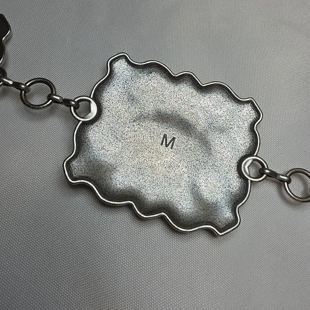 Rectangular Silver Tone Turquoise Concho Chain Western Belt Womens M Festival - Picture 6 of 11